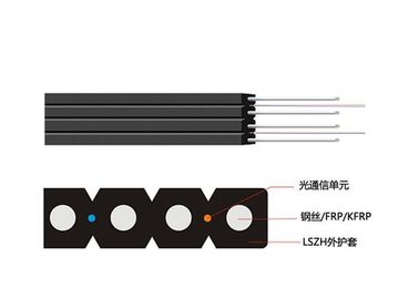 FTTH Double-fly Indoor Drop Cable FRP/KFRP Strength Member Optical Fiber Cable