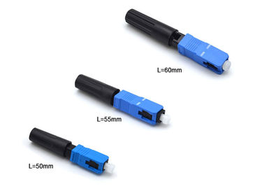 50mm Pre - Polished Fiber Optic Fast Connector Blue Single Mode Fiber Connectors